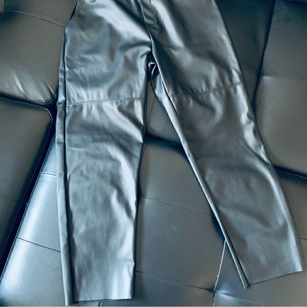 BLACK FAUX LEATHER PANTS - Picture 4 of 9